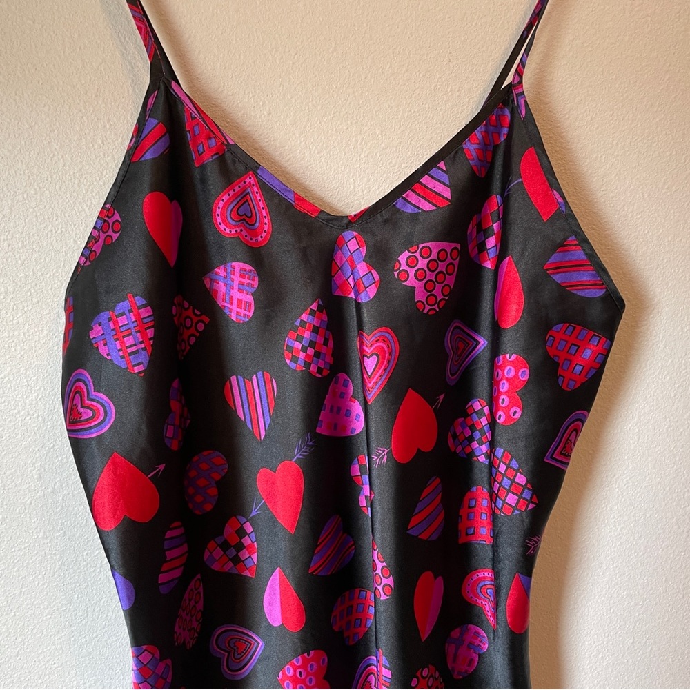 Printed satin bias cut slip dress